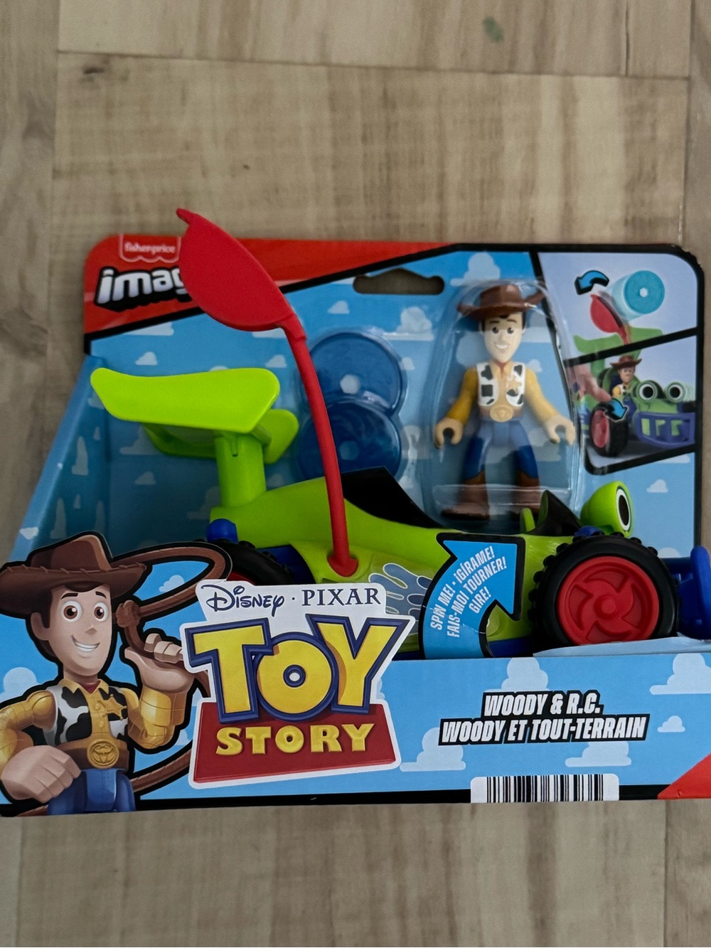 Fisher-Price Toy Story Woody with Bright Green and Red RC Buggy